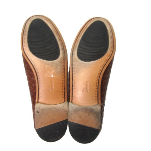 Allen Edmonds EUC Mens Size 12 M Made Italy Brown Leather Woven Tassel Loafers main image 7